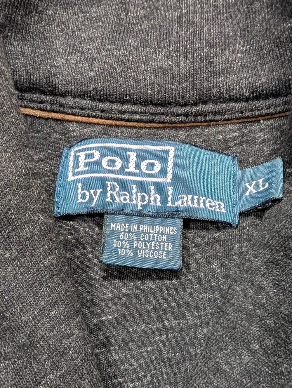 Polo Ralph Lauren Sweater Mens XL Gray Charcoal Shawl Cardigan Button Up Prep - Picture 4 of 7
